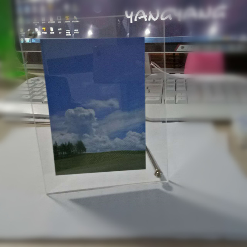定做透明亚克力不锈钢单支架相框横向纵向自由设置可来图来样