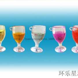 仿真红酒杯 钥匙手机挂件 带钥匙扣手机绳 小赠品玩具 树脂公仔