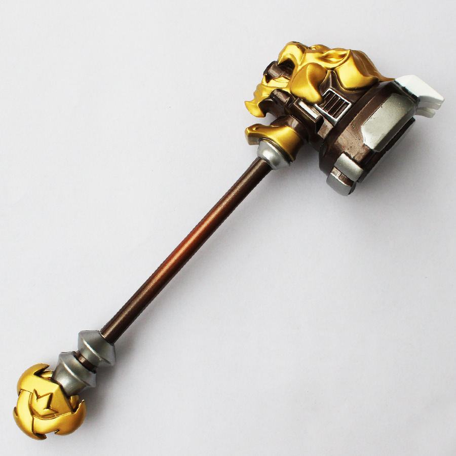 Hot Overwatch Reinhardt Lionhardt Gold Hammer Weapon Model Collectible