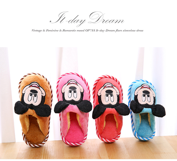 Pantoufles enfants en suède pour hiver - semelle coton - Ref 1017437 Image 7