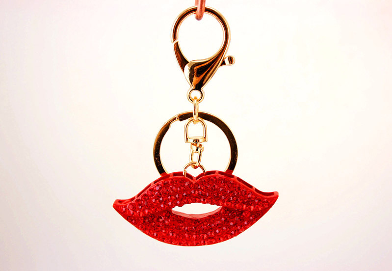 34g Weight Alloy, Metal Material Constellation Pattern Unisex Gender Korean Cute Sexy Red Lips Women's Bag Accessories Car Key Chain 4