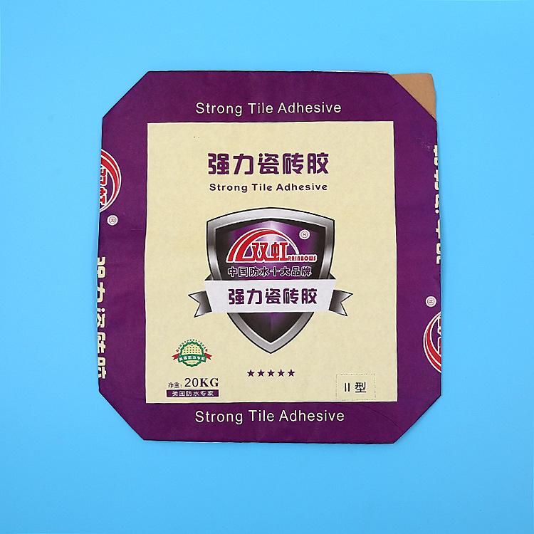 厂家批发瓷砖胶纸塑复合阀口袋 彩印方形塑料编织袋供应