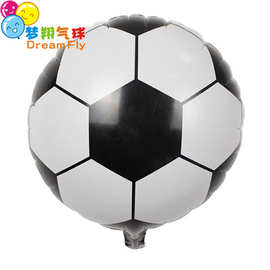 18寸足球铝膜气球 世界杯酒吧派对商场装饰布置铝箔气球批发定 制