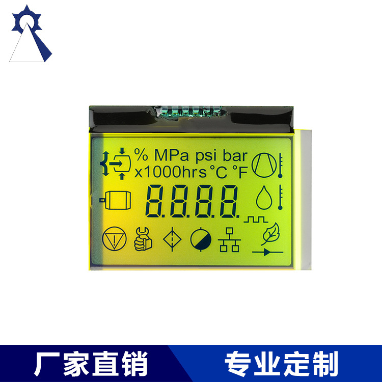 Customized Segmetn LCD module LCD display COG Yellow-green film Backlight