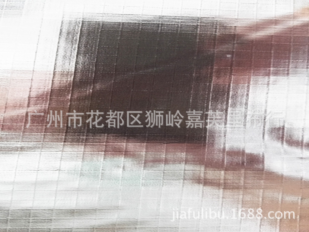 涤纶布料190T涤塔夫五分格子烫银布摄影反光布