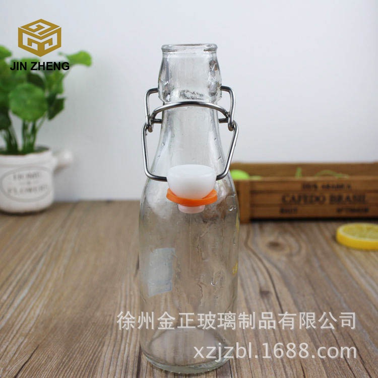 供应250ml圆形酒瓶 密封瓶 水果饮料玻璃瓶 油瓶发酵瓶 酵素瓶