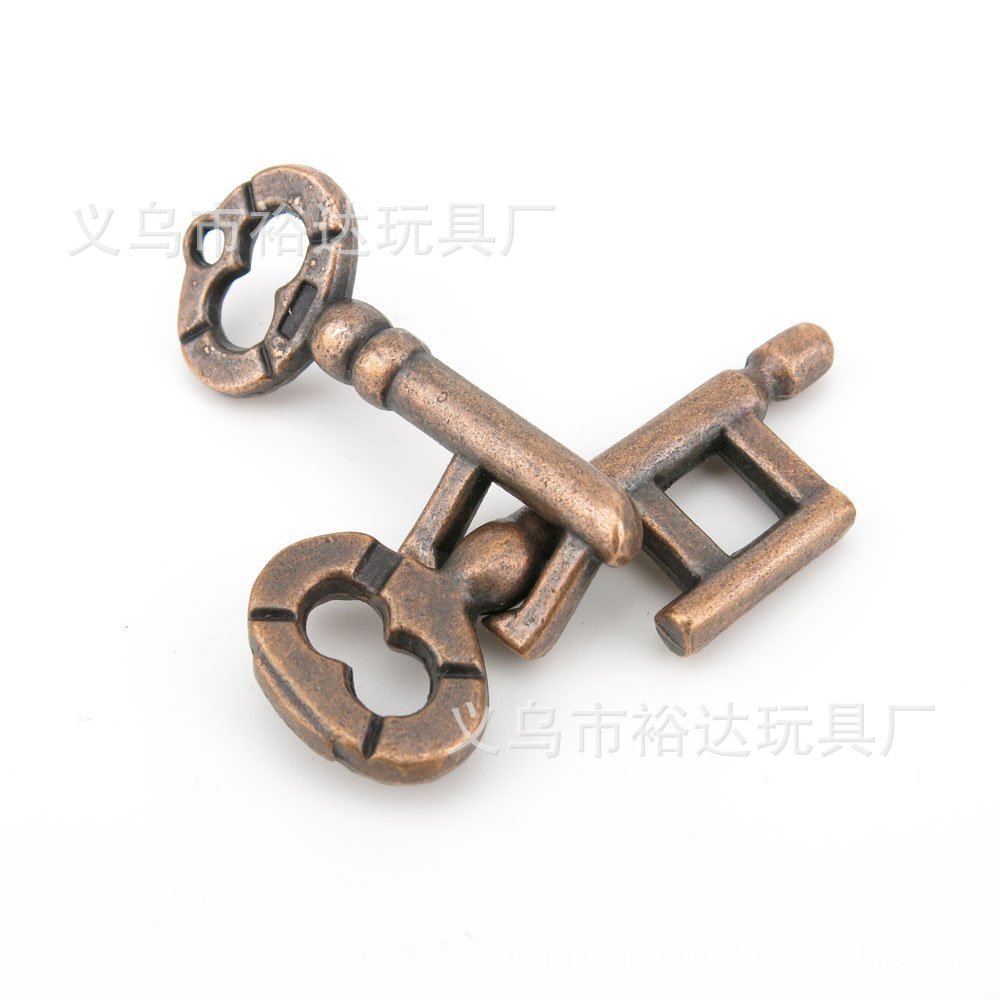 成人九连环解锁 金属智力玩具 魔术玩具KEY 键 钥匙锁