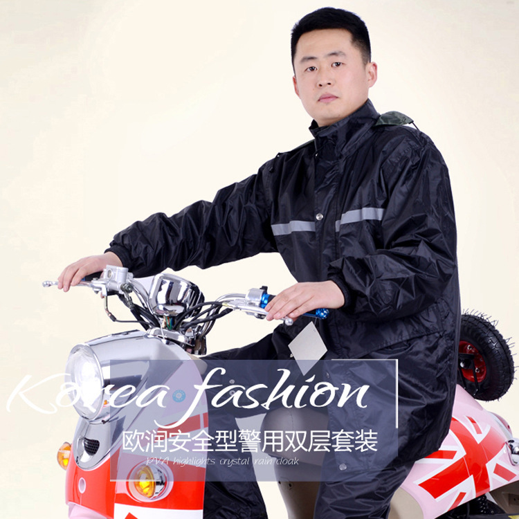 雄达摩托车电动车雨衣雨裤套装双面穿分体加厚防水尼龙绸厂家直销