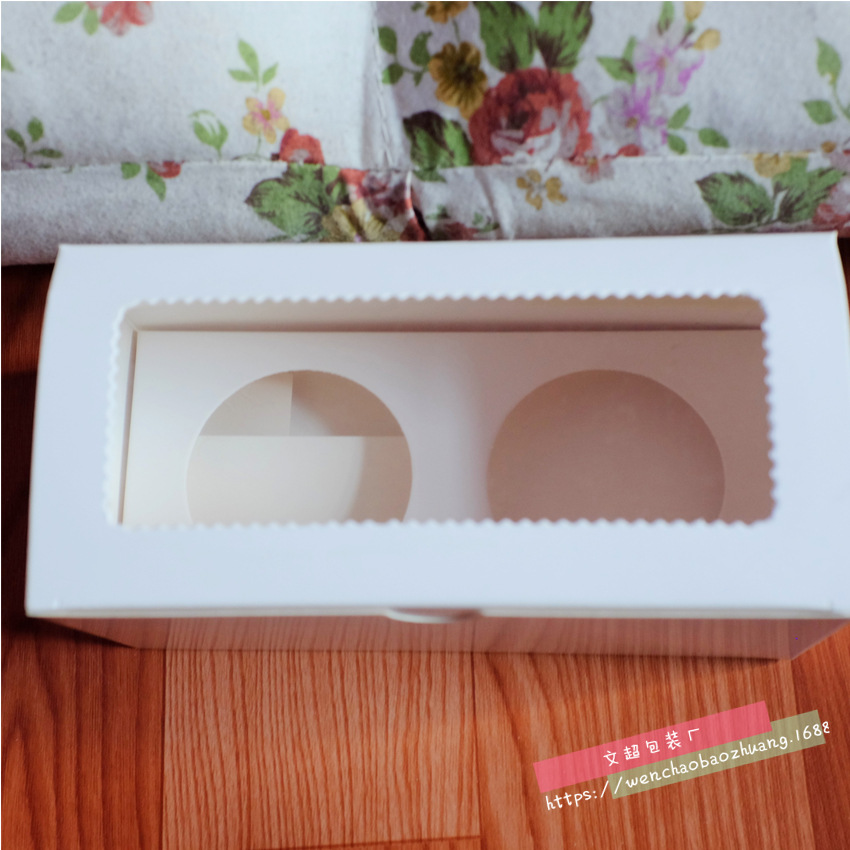 2粒杯子蛋糕盒批发销售 方形马芬蛋糕盒2孔 点心纸杯蛋糕盒现货