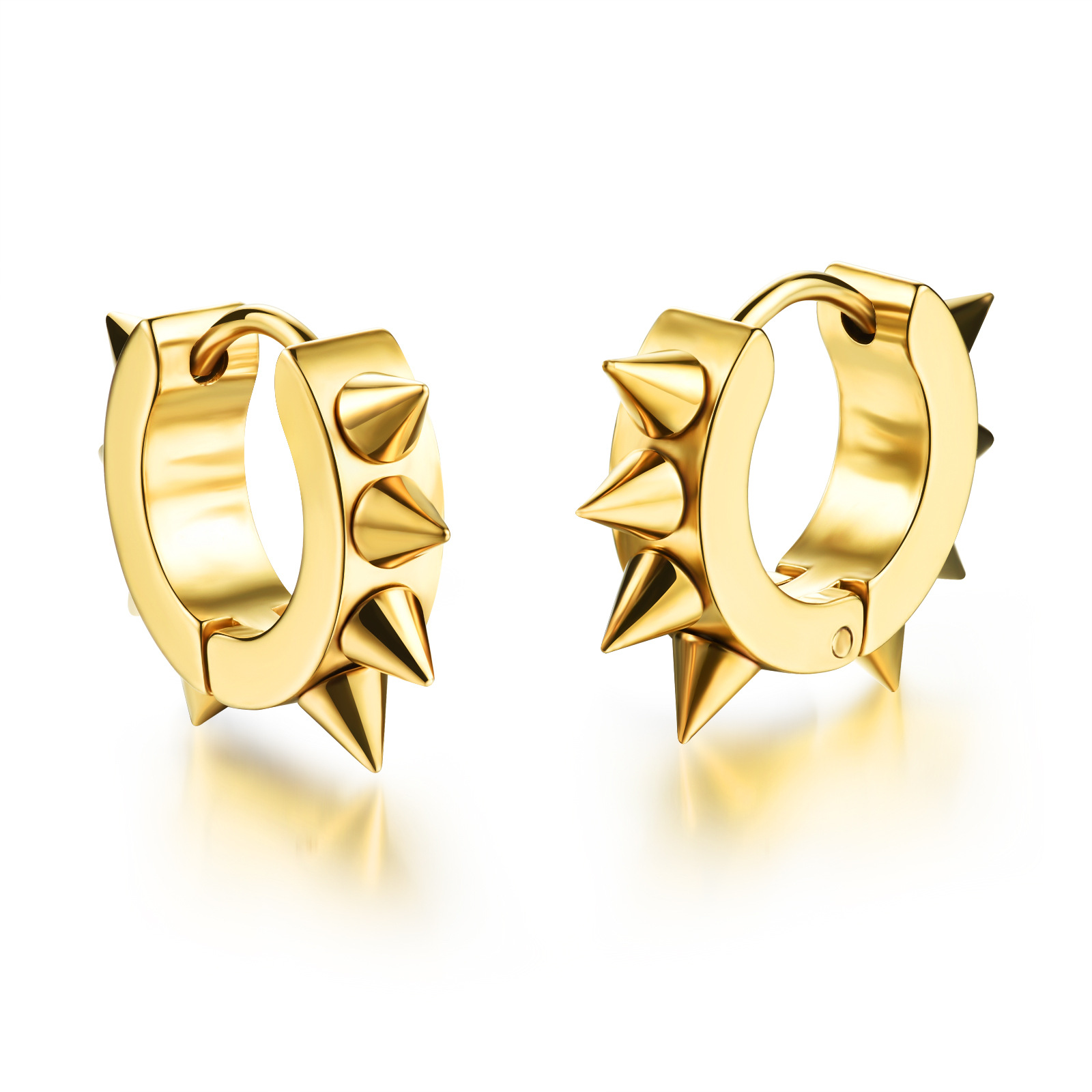 Titanium steel men and punk pointed toow bike ear nail ear buckles popular earrings personalized tide jewelry simple