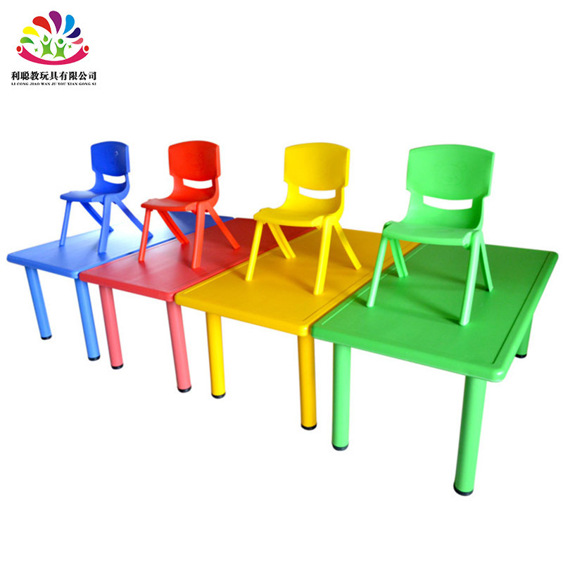 Kindergarten table Children's Environmental Protection thickened plastic rectangular table baby eating study desks and chairs wholesale Kindergarten table Children's Environmental Protection thickened plastic rectangular table baby eating study desks and chairs wholesale