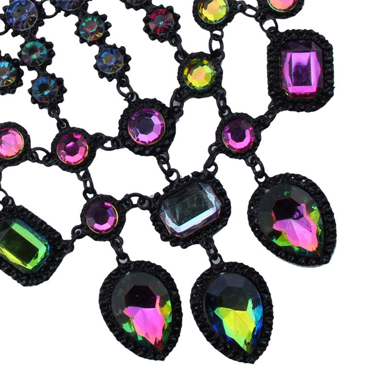 Occident and the United States alloy Diamond necklace (color) NHJQ7289