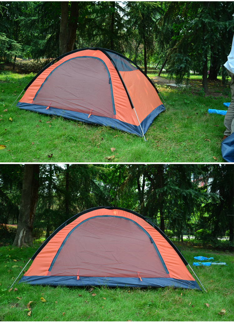 Factory wholesale double camping outdoor supplies 2-3 people camping rainstorm aluminum pole tent rainproof 5000mm