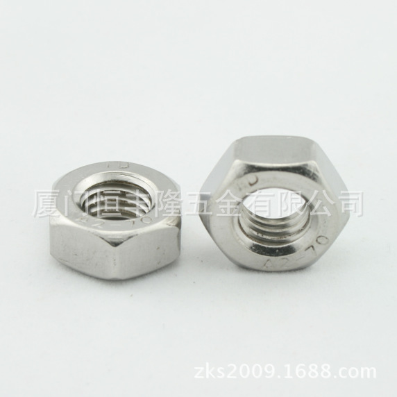 304不锈钢六角螺母螺丝母螺栓帽普通螺母DIN934 HEX NUT