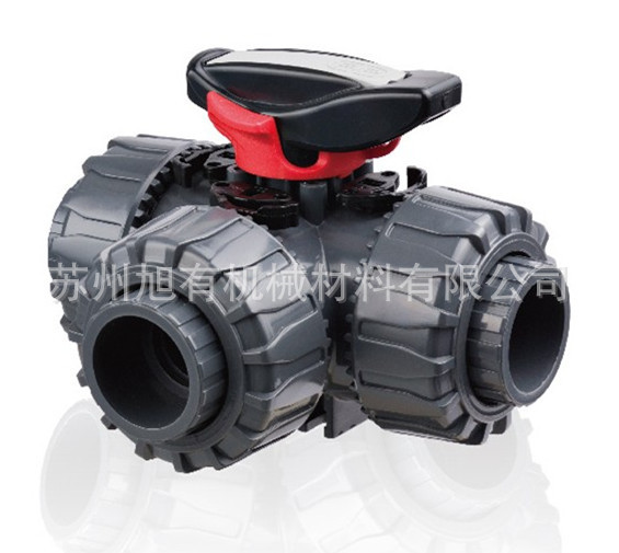 供应UPVC三通球阀 PVC三通球阀CPVC PP三向阀 TKD球阀