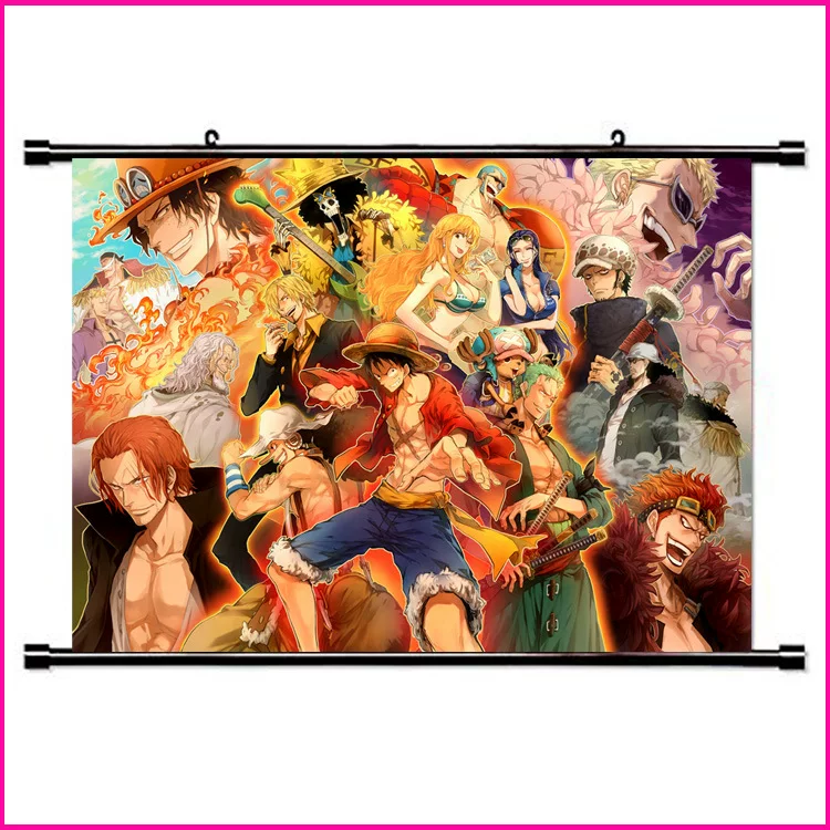 Аниме-звезда висит картина One Piece свиток висит декоративная гравировка вокруг индивидуальный оптовый One Piece