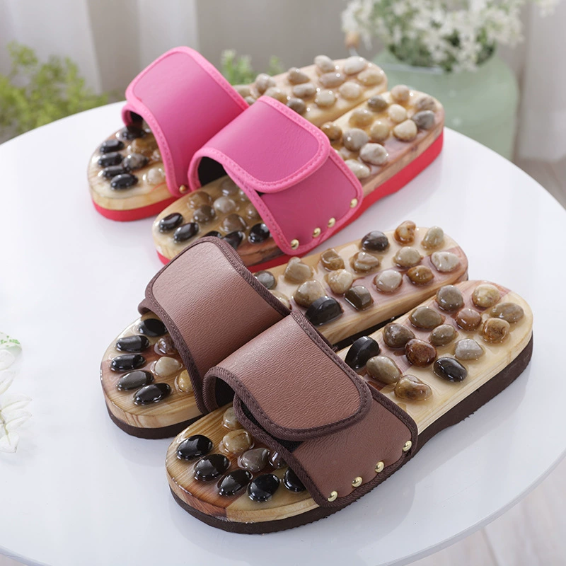 Домашнее здоровье ног булыжник массажные тапочки акупунктурные туфли для ног мужские массажные туфли домашние сандалии женские летние