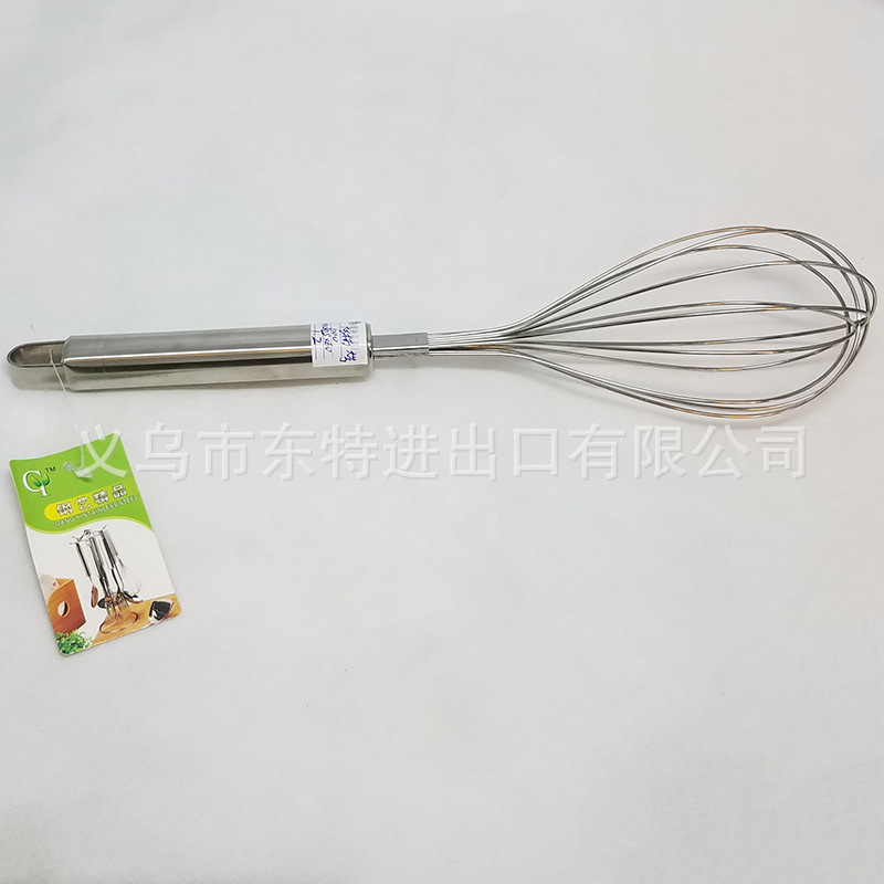 Factory direct sales of stainless steel egg beaters with large steel handles, household baking supplies, manual egg beaters detail image 7