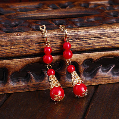 Retro red earrings