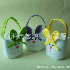 复活节用品 复活节椭圆桶型兔子礼品袋 兔子糖果袋 热销新款