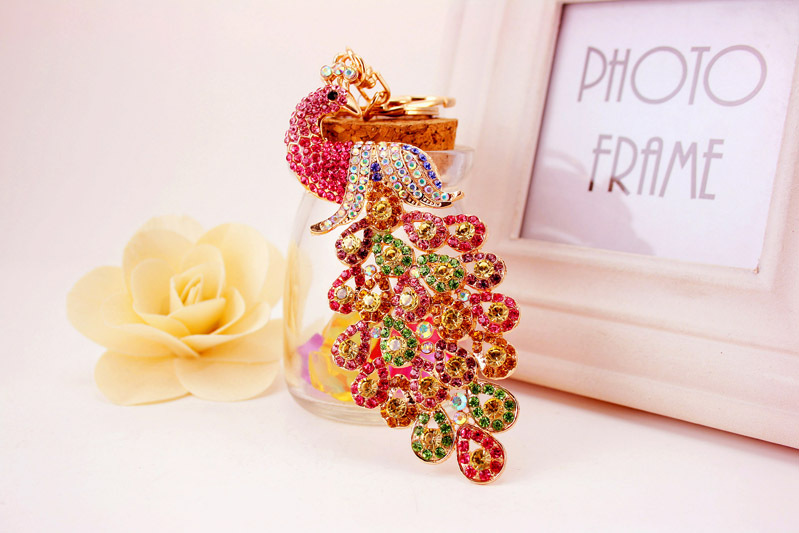 56g Weight Travel Occasion Alloy, Metal Material Animal Pattern Unisex Gender Dark Blue, Lake Blue, Pink, Purple, Blue, Yellow Color Chinese Style Creative Cute Diamond Keychain 19