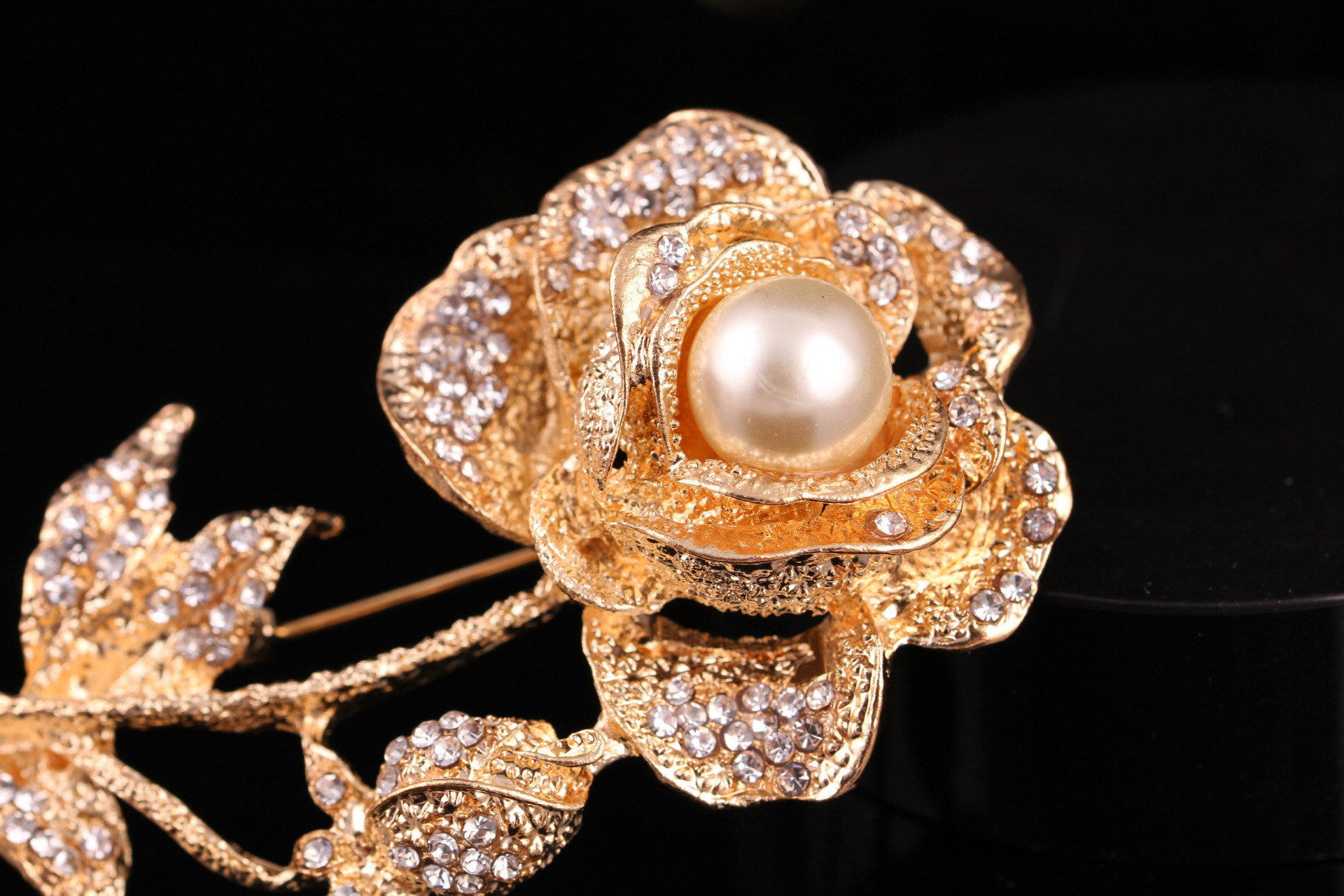 Broche en strass et perles de grande taille, style rétro coréen, boucle de corsage, accessoires pour femmes_voghion.com