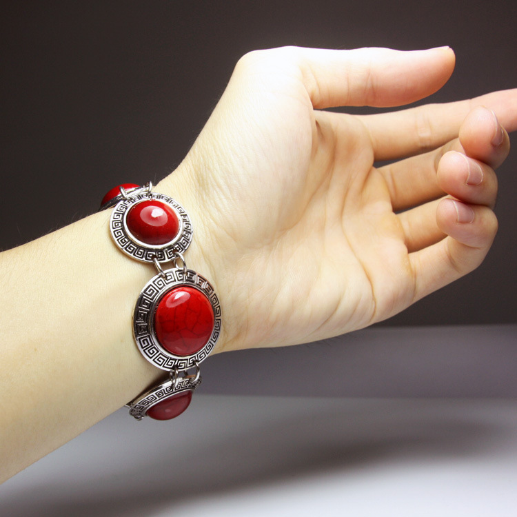Alloy Bohemia Geometric bracelet  red  Fashion Jewelry NHAS0626redpicture4