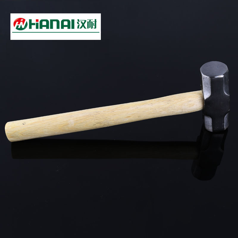 供应白色木柄八角锤 大铁锤 榔头带柄4-8P 木柄八角锤