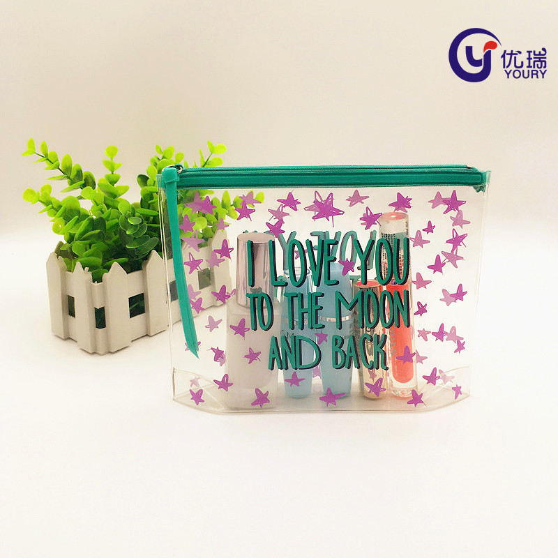 1批发旅游pvc包装洗漱袋 手提透明PVC拉链袋子 化妆品收