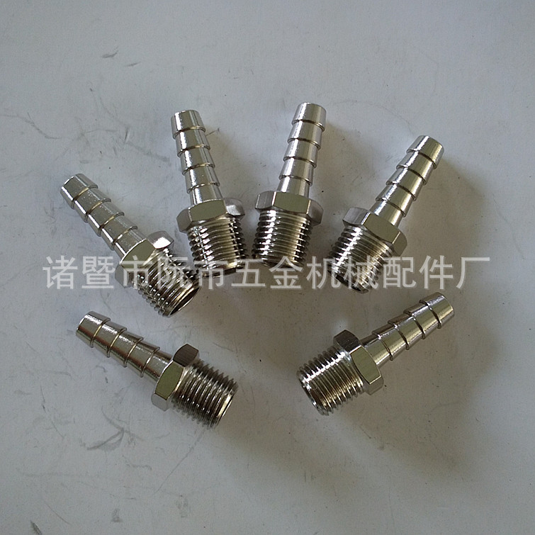 外丝格林头 铜镀镍外丝宝塔接头 1/4x6/8/10/12mm 镀镍气动元件