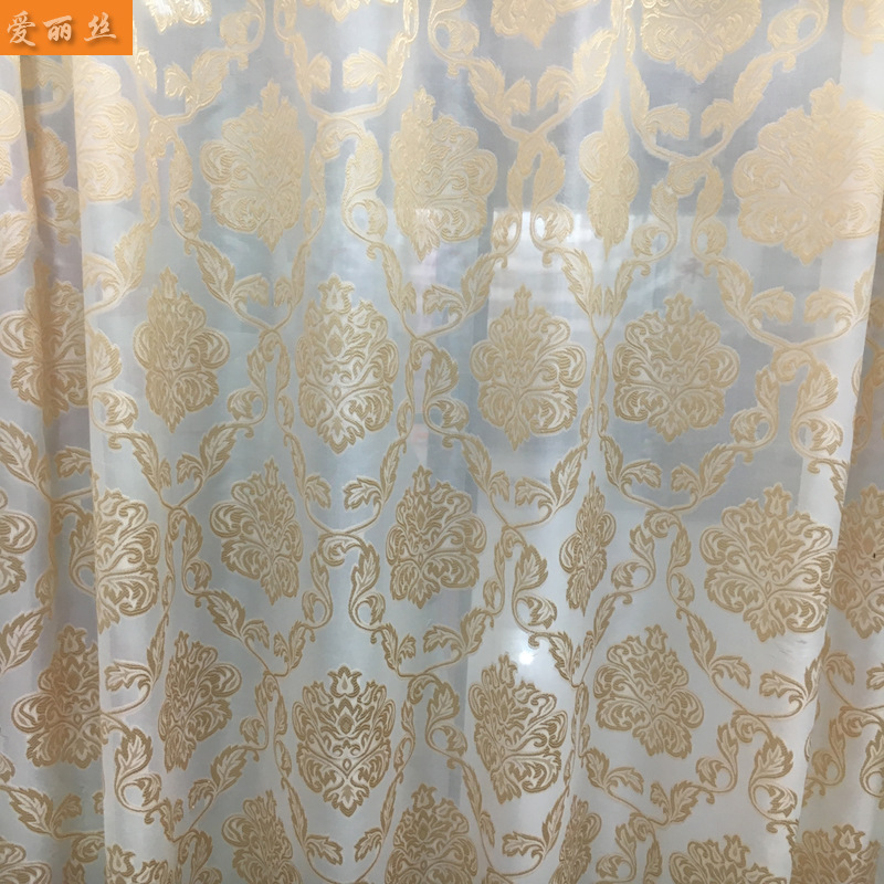 Manufactor Translucency European style Jacquard weave curtain Window screening cloth a living room bedroom Floor bay window Shalian Special Offer