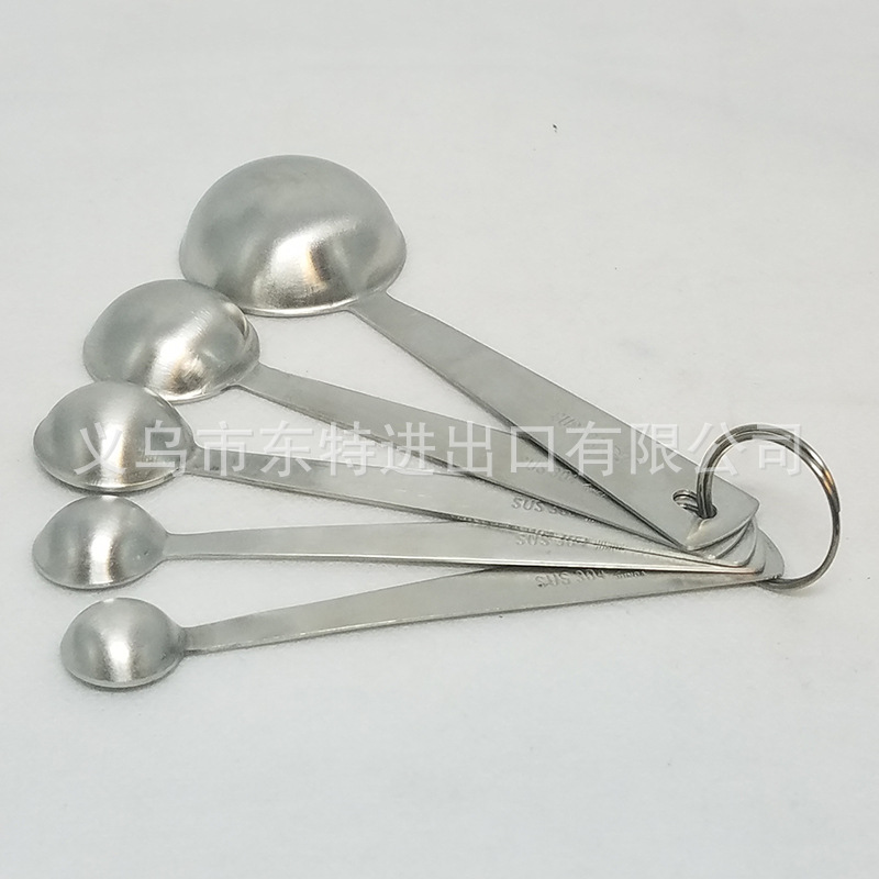 Factory direct sales of stainless steel measuring spoons with rulers, 6-piece set, measuring spoon set, thickened and brushed seasoning spoons detail image 5