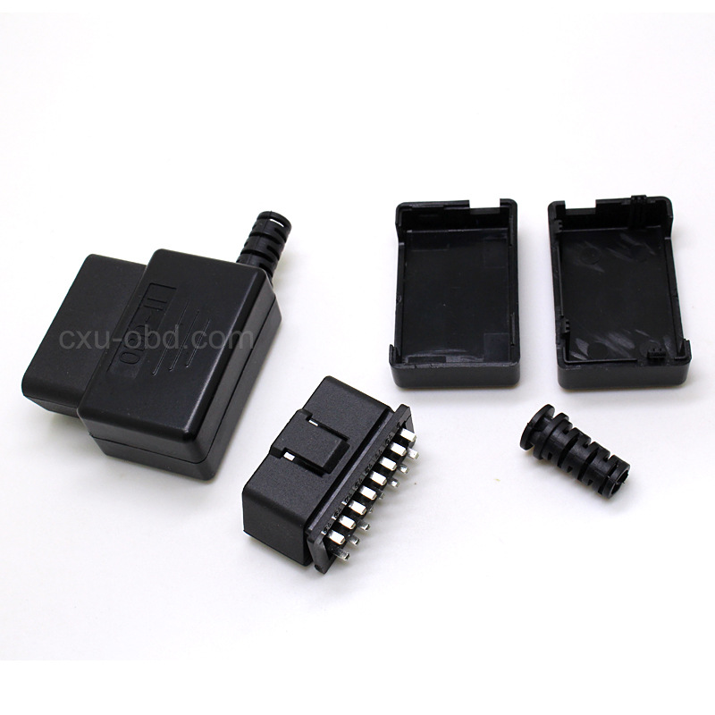 OBD汽车连接器 OBD四件套组装式 OBD-16P插头汽车防水连接器