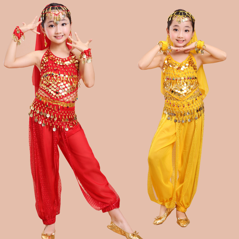 Day Children's Belly Xinjiang Stage Performance Dance Clothing for Indian Girls in India_voghion.com