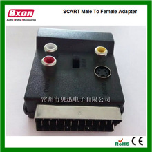 SCART Adapter Male to Female 带3RCA S端子 带IN OUT开关