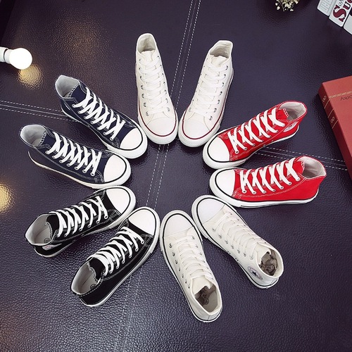 Kuangchao new canvas shoes men's shoes student high-top fashion couple style sneakers lace-up men's casual wholesale shoes