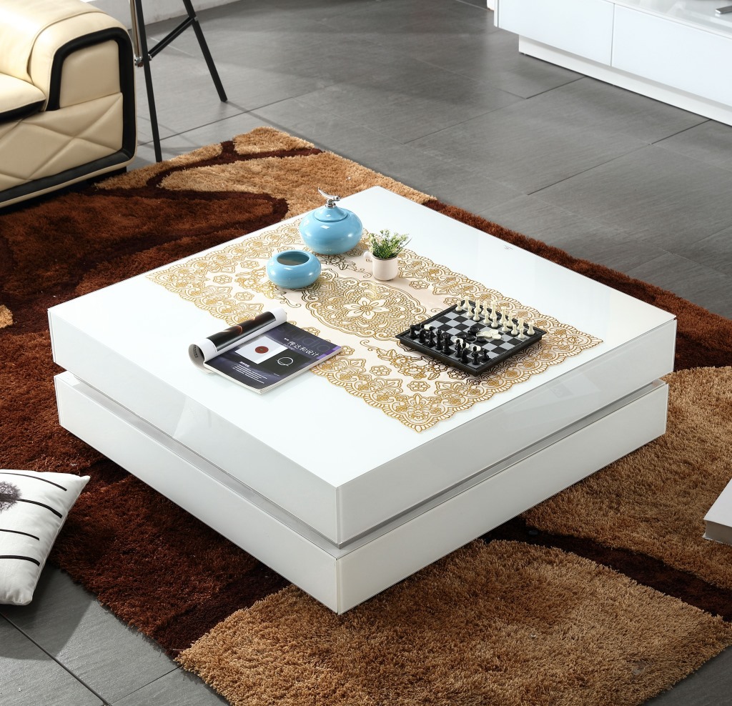 wholesale goods in stock Modern minimalist tea table Toughened glass Paint tea table rectangle tea table black Glass tea table