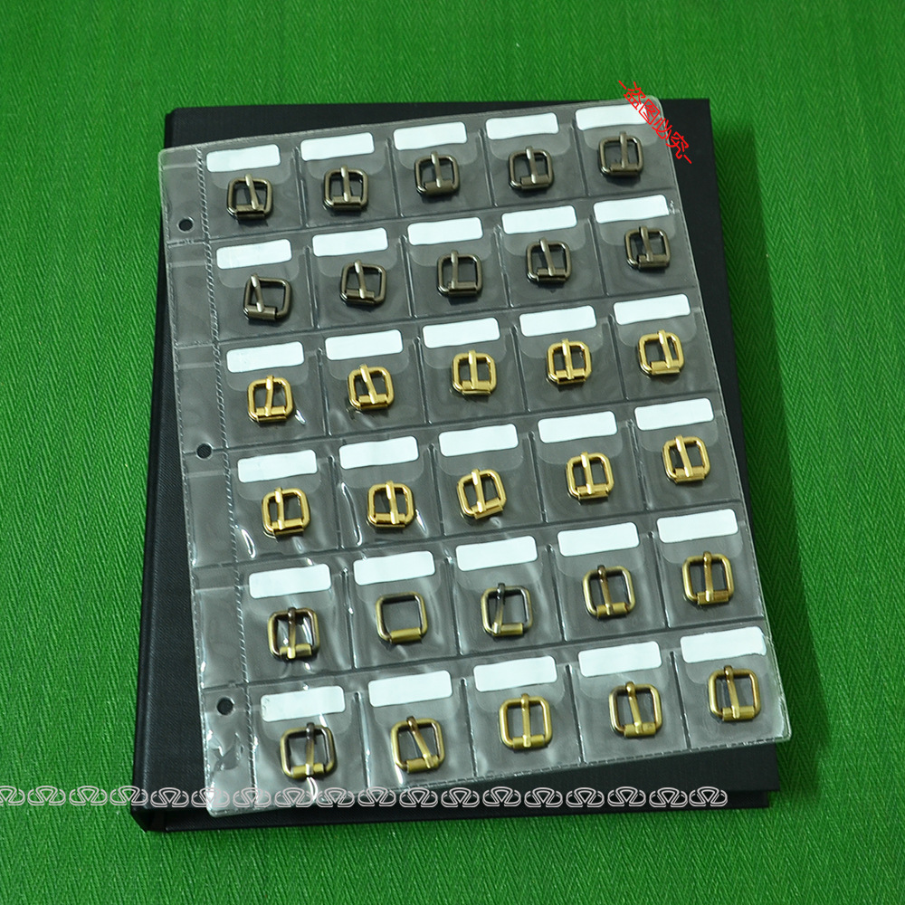 创美辅料30格皮带扣样品袋五金 pvc塑料透明袋多格样板袋