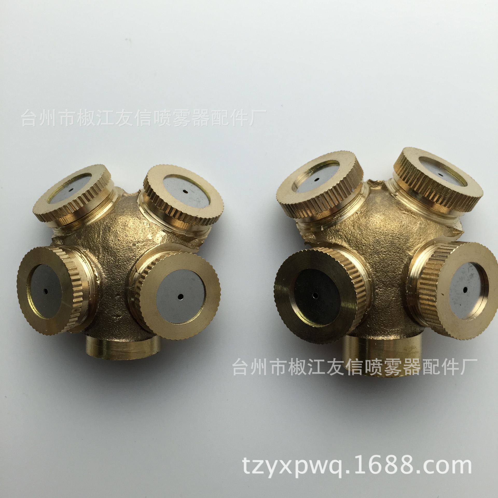 厂家全铜喷头 喷雾器喷头 动力喷雾配件 大号铜四喷头64