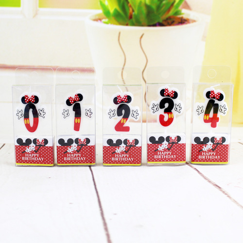 Cartoon Number Candles Children Happy Black Nene Smokeless First Birthday Creative 0-9 Number Cake Candles