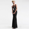 European station sexy silk thread evening dress long