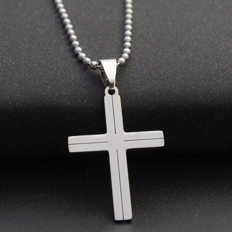 European and American Foreign trade jewelry men's necklace titanium steel pendant stainless steel Korean style long necklace girls' fashion sweater chain