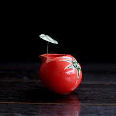 外貿日式陶瓷奶杯 西紅柿造型奶盅 餐廳適用