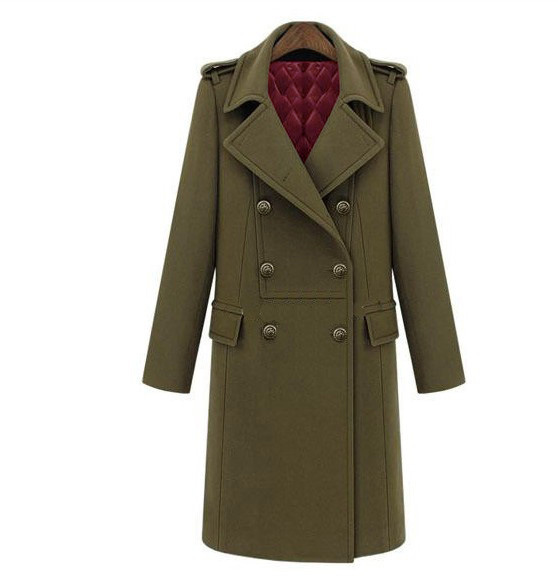 Autumn and winter fashionable double-breasted Lapelcotton overcoat