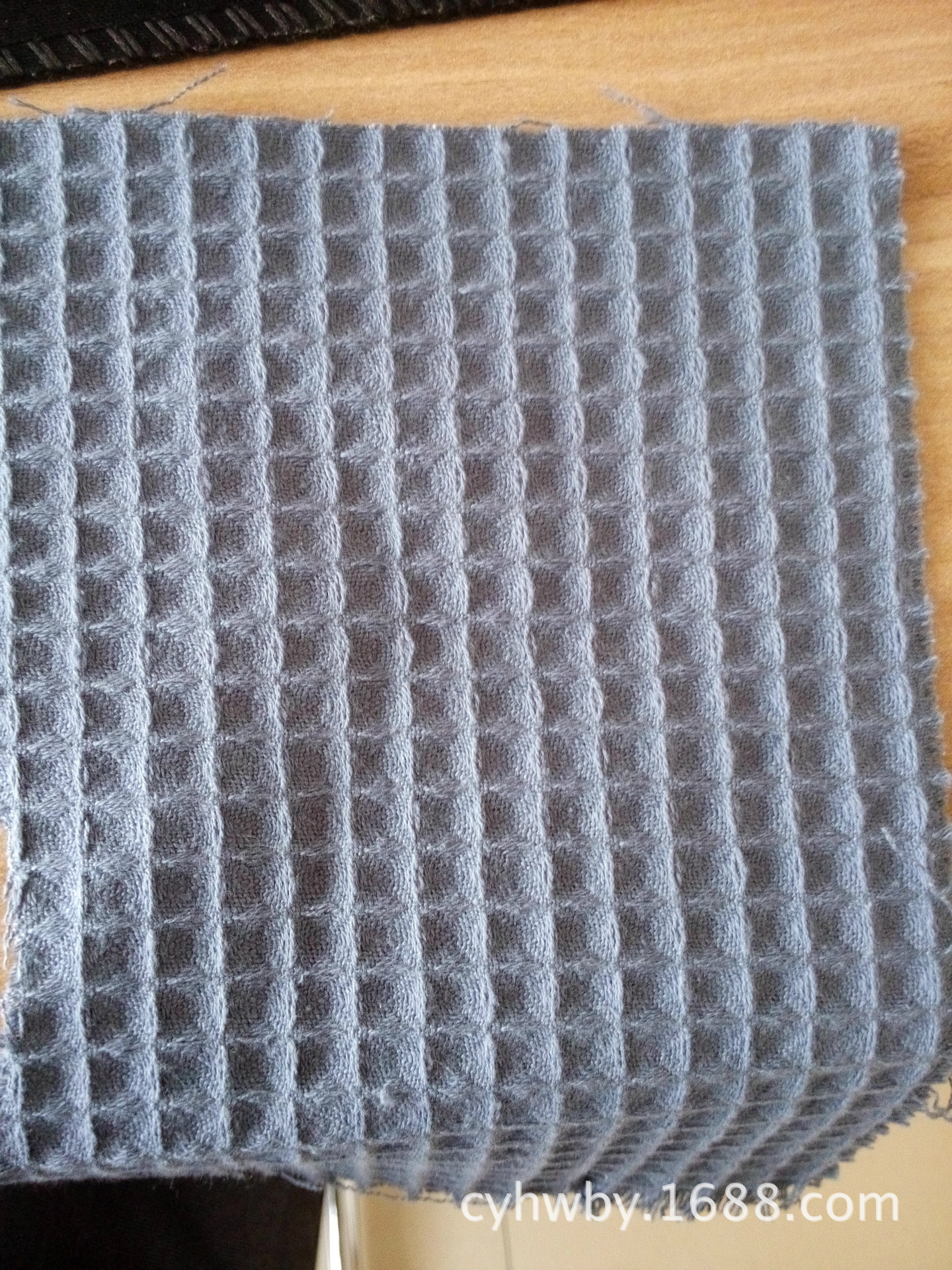 棉华夫格 格子   拖鞋手包用梭织蜂巢布面料 漂白 染色