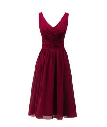 New dress slim small skirt chiffon V-collar bridesmaid one-shoulder dress sister dress special one-piece hair