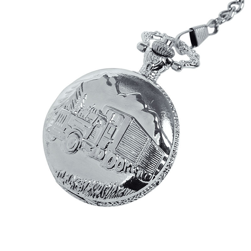 Silver classical large container truck pocket watch large large truck white face pocket watch forest truck manufacturers wholesale 8179