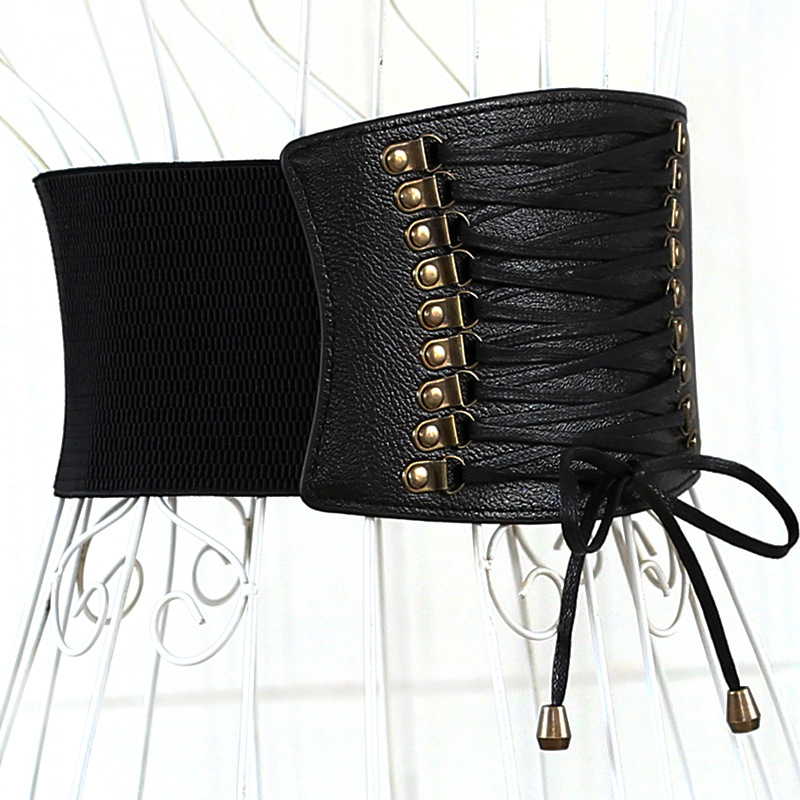 Breiter Damen Korsettgürtel Elastischer Taillengürtel Mit Quasten_voghion.com