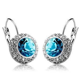 fashionable classic crystal earings, earrings, accessory for bride, diamond encrusted, European style, wholesale