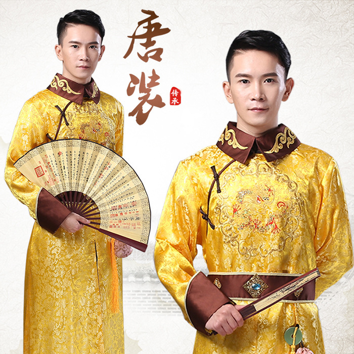 Qing dynasty Emperor king prince cosplay robe ancient brother baylor under stage outfit photos shooting ancient folk costume movie hanfu gown male